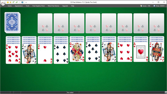 microsoft spider solitaire two suits free